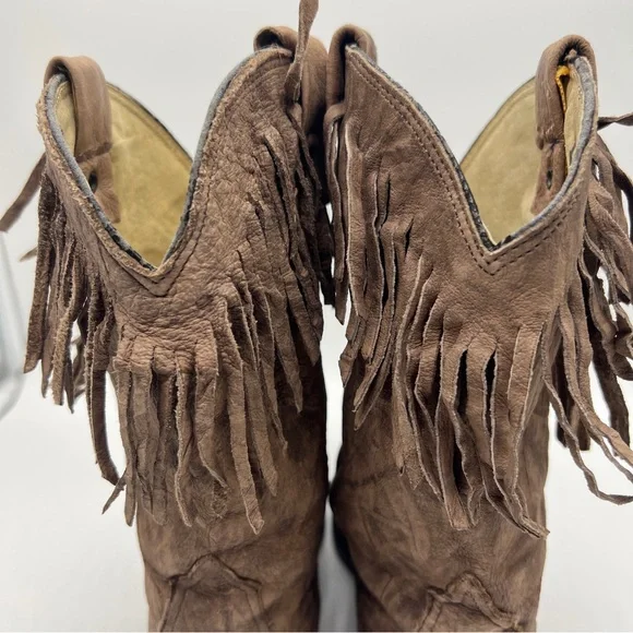 Women's Durango Western Boots Size 5 1/2 Tassels Brown Metal Tip - Picture 5 of 13